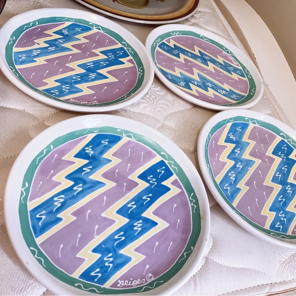 Set of 4 Art Salad Dishes Chaleur Designed by Judith Geiger 1987 - Picture 5 of 6